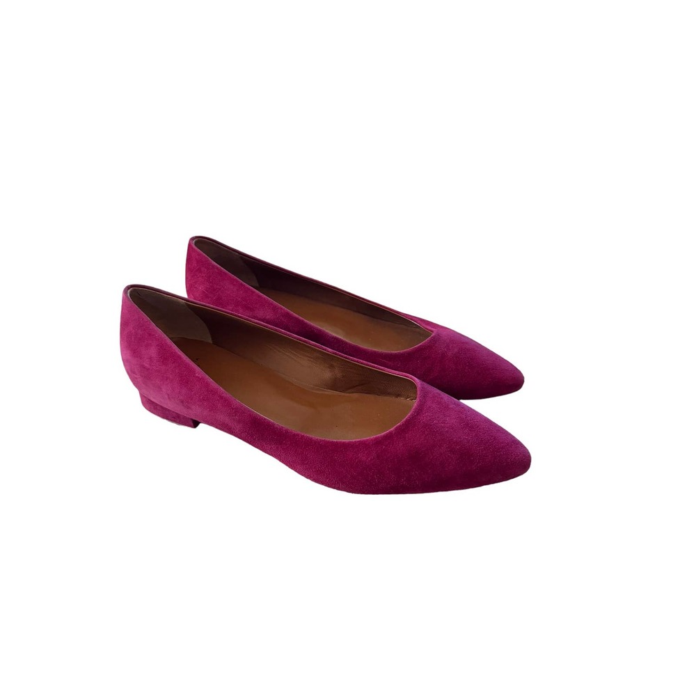 Aquatalia Penina Cherry Suede Ballet Flats Size 10